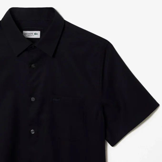 Camisa de manga curta em algodão com corte regular para homem