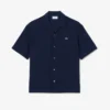Camisa de manga curta em piqué com corte descontraído