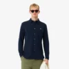 Camisa de piqué de algodão de corte justo para homem