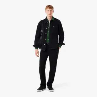 Camisa de piqué de algodão de corte justo para homem