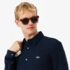 Camisa de piqué de algodão de corte justo para homem