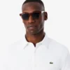Camisa de piqué de algodão de corte justo para homem