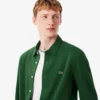 Camisa de piqué de algodão de corte justo para homem