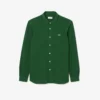Camisa de piqué de algodão de corte justo para homem
