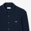 Camisa de piqué de algodão de corte justo para homem