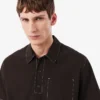 Camisa de popeline de manga curta com corte descontraído
