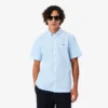 Camisa de popeline de manga curta com corte regular