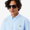 Camisa de popeline de manga curta com corte regular
