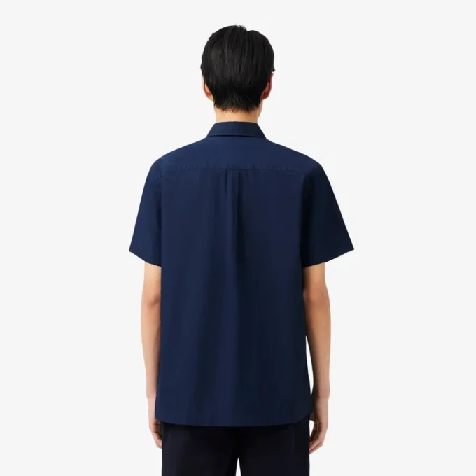 Camisa de popeline de manga curta com corte regular
