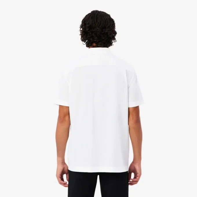 Camisa de popeline de manga curta com corte regular