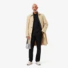 Camisa de popeline elástica de corte justo para homem