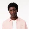 Camisa de popeline elástica de corte justo para homem