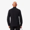 Camisa de popeline elástica de corte justo para homem