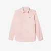 Camisa de popeline elástica de corte justo para homem