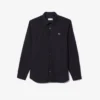 Camisa de popeline elástica de corte justo para homem