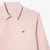 Camisa de popeline elástica de corte justo para homem