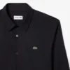 Camisa de popeline elástica de corte justo para homem
