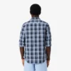 Camisa de popeline elástico com padrão xadrez e corte justo