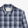 Camisa de popeline elástico com padrão xadrez e corte justo