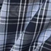 Camisa de popeline elástico com padrão xadrez e corte justo
