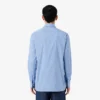 Camisa de popeline elástico às riscas com corte justo