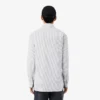 Camisa de popeline elástico às riscas com corte justo
