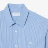 Camisa de popeline elástico às riscas com corte justo