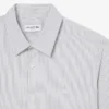 Camisa de popeline elástico às riscas com corte justo
