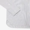 Camisa de popeline elástico às riscas com corte justo