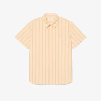 Camisa de popeline às riscas com corte regular
