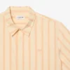 Camisa de popeline às riscas com corte regular