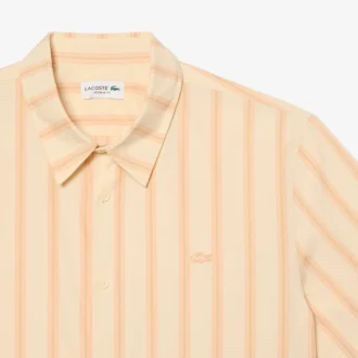 Camisa de popeline às riscas com corte regular