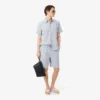 Camisa de popeline às riscas com corte regular