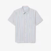 Camisa de popeline às riscas com corte regular