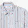 Camisa de popeline às riscas com corte regular