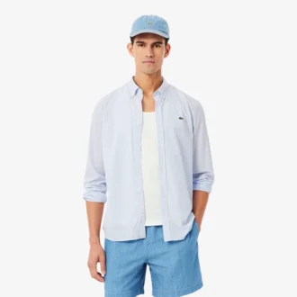 Camisa de popeline xadrez de corte regular