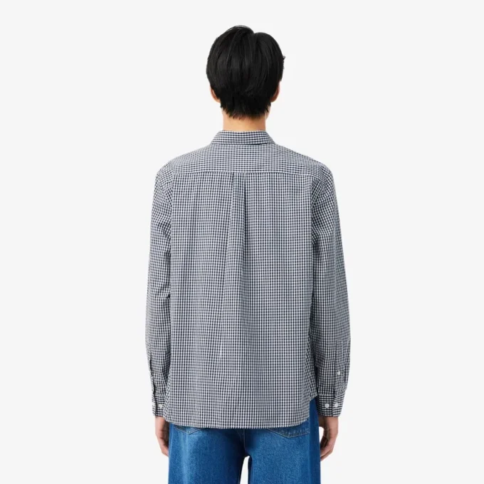 Camisa de popeline xadrez de corte regular
