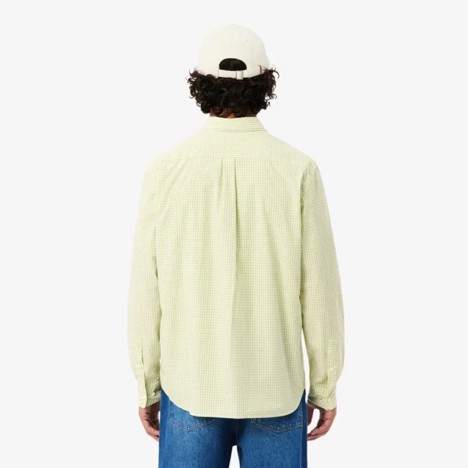 Camisa de popeline xadrez de corte regular