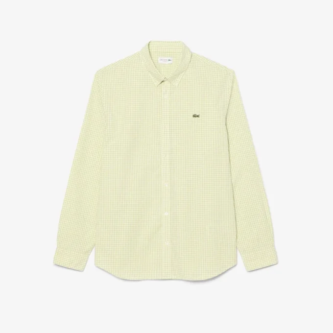 Camisa de popeline xadrez de corte regular