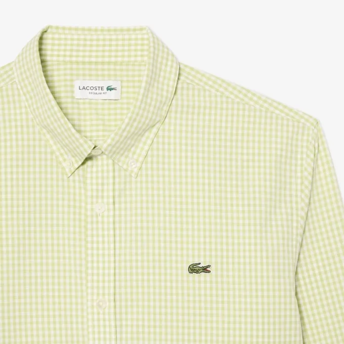 Camisa de popeline xadrez de corte regular