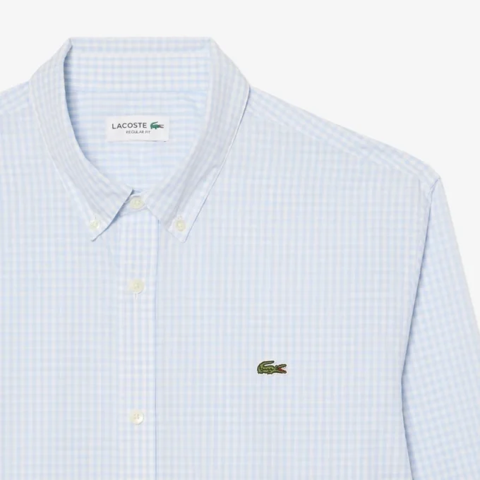 Camisa de popeline xadrez de corte regular