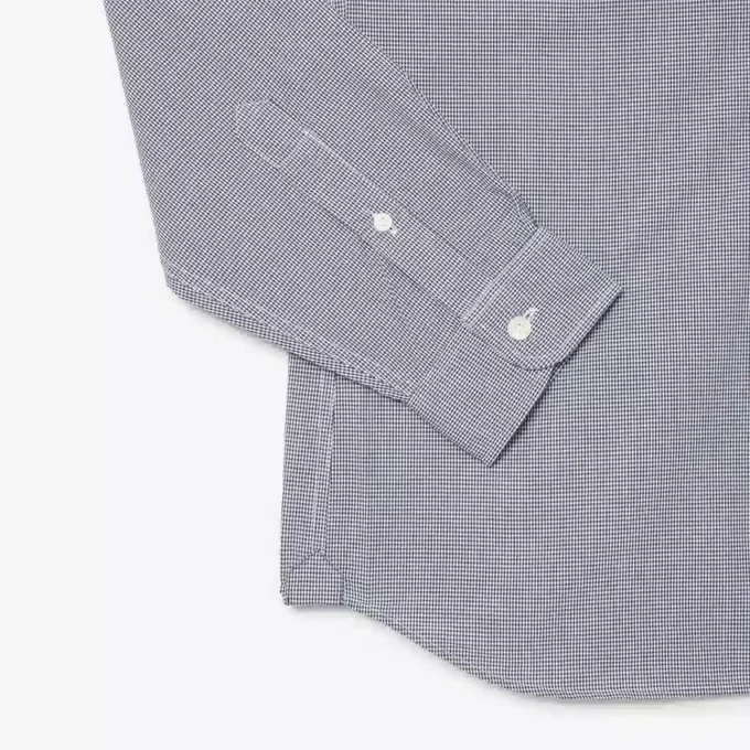 Camisa de popeline xadrez para homem, corte regular