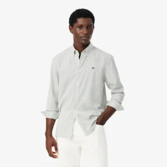 Camisa de riscas com corte regular para homem