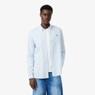 Camisa de riscas com corte regular para homem