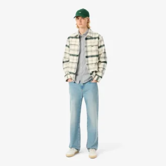 Camisa de riscas com corte regular para homem