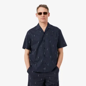 Camisa de sarja estampada com corte descontraído