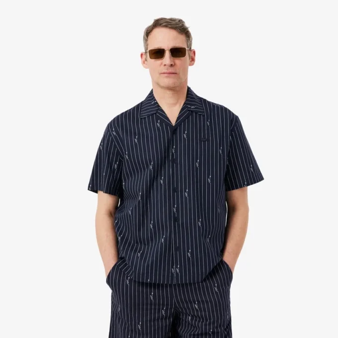 Camisa de sarja estampada com corte descontraído