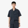 Camisa de seersucker de corte descontraído