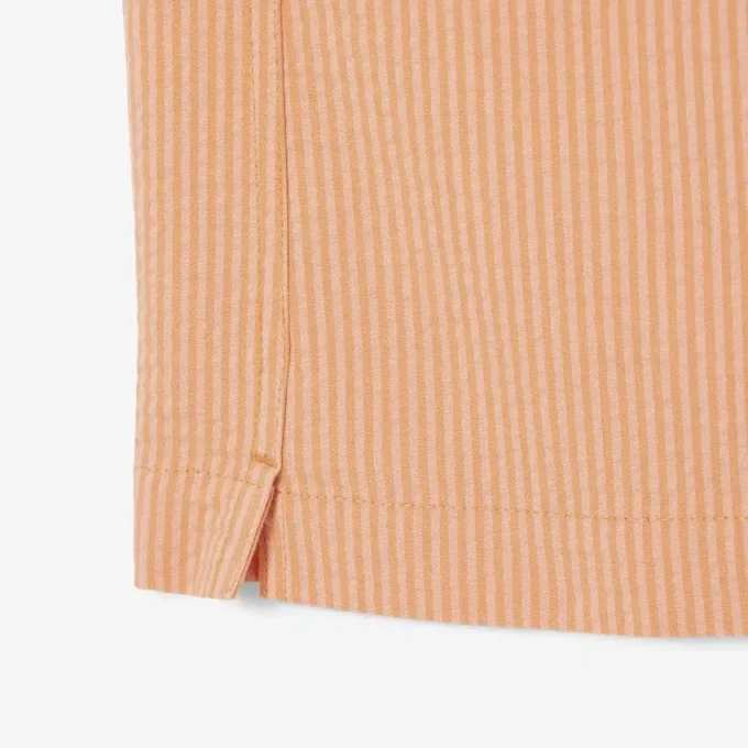 Camisa de seersucker de corte descontraído