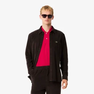Camisa de veludo de corte regular para homem